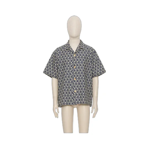Optical V Button-Up Shirt