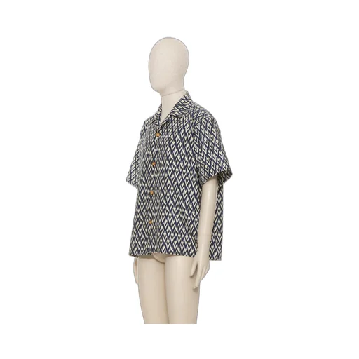 Optical V Button-Up Shirt