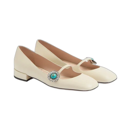 Preshows Embellished Square Toe Ballet Flats
