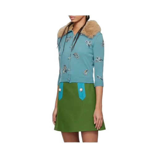 Embellished Three-Quarter-Sleeved Cardigan