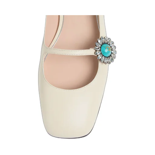 Preshows Embellished Square Toe Ballet Flats