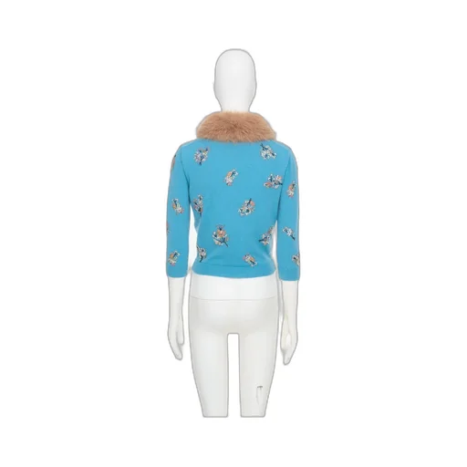 Embellished Three-Quarter-Sleeved Cardigan
