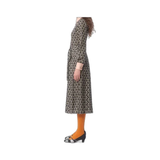 Tied Waist Long-Sleeved Dress