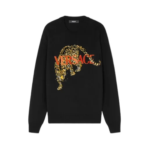 Leopard Patterned Knitted Jumper