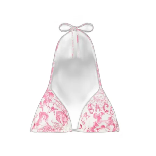 Floral-Print Triangle Bikini Top