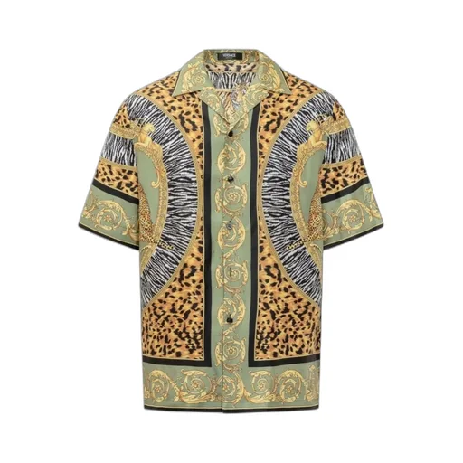 Leopard Printed Short-Sleeved Shirt