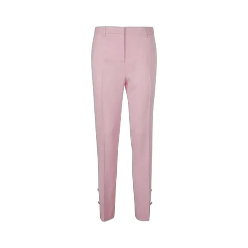Button-Embellished Skinny Trousers