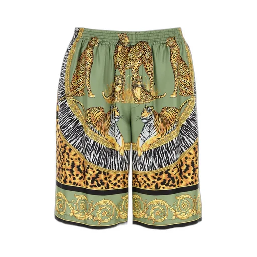 Printed Silk Bermuda Shorts
