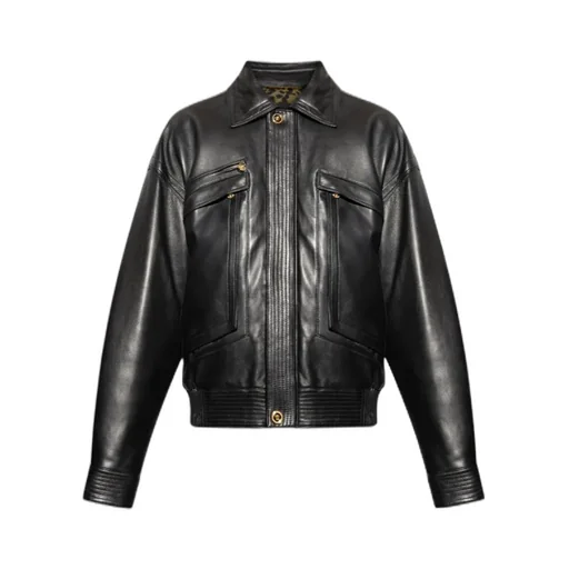 Flap-Pocket Leather Jacket