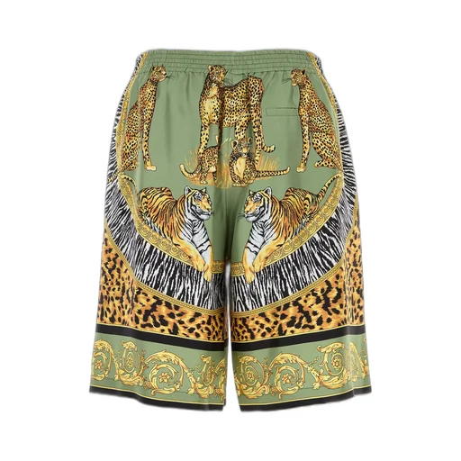 Printed Silk Bermuda Shorts