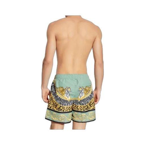 Tiger-Print Drawstring Swim Shorts