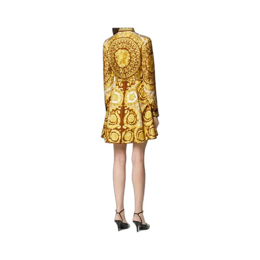 Silk Belted Mini Shirt Dress