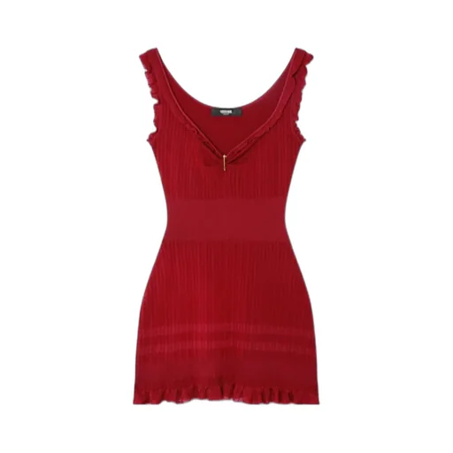 Ruffled Ribbed Dress