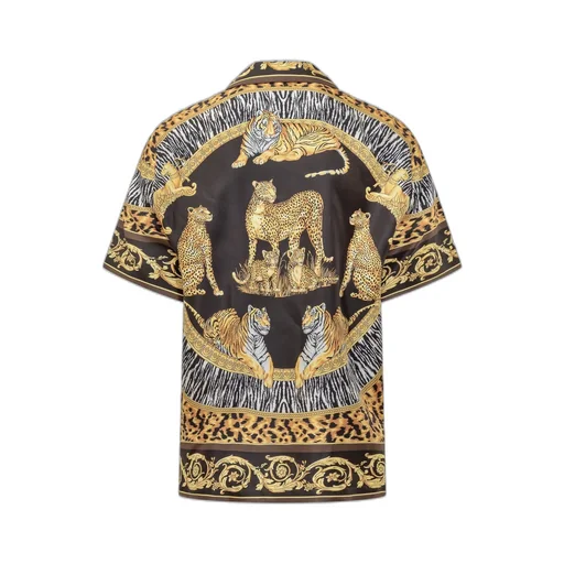 Leopard Printed Short-Sleeved Shirt