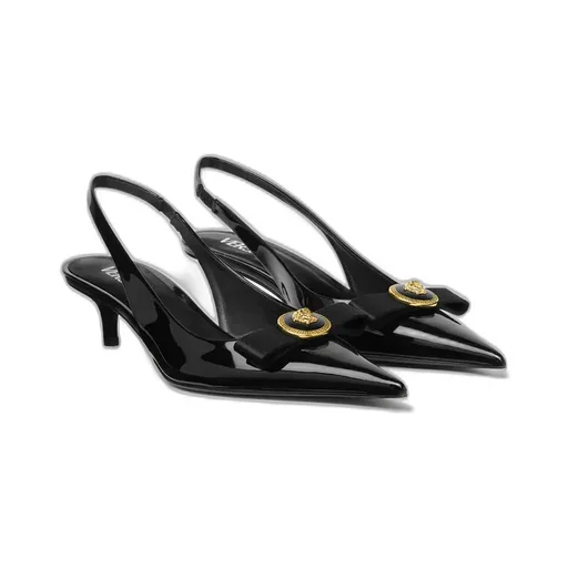 Gianni Ribbon Patent Slingback Pumps 45 Mm