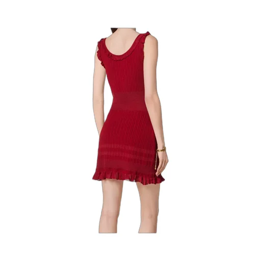Ruffled Ribbed Dress