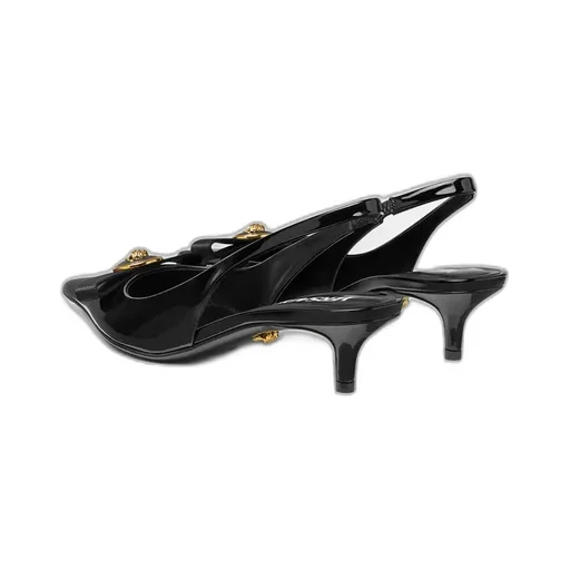 Gianni Ribbon Patent Slingback Pumps 45 Mm