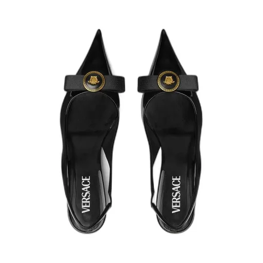 Gianni Ribbon Patent Slingback Pumps 45 Mm