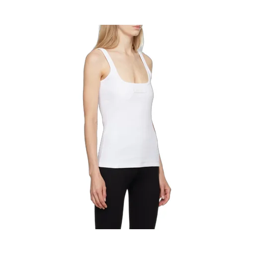 Square-Neck Ribbed Sleeveless Top