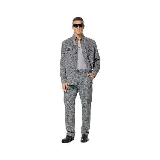 Barocco Jacquard Straight Leg Cargo Trousers