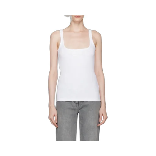 Square-Neck Ribbed Sleeveless Top