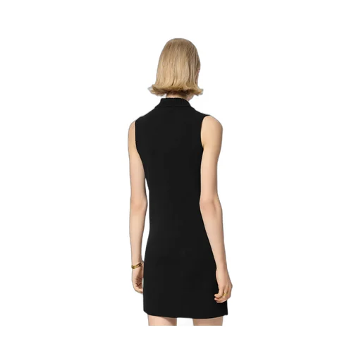 Sleeveless Button-Up Knitted Mini Dress