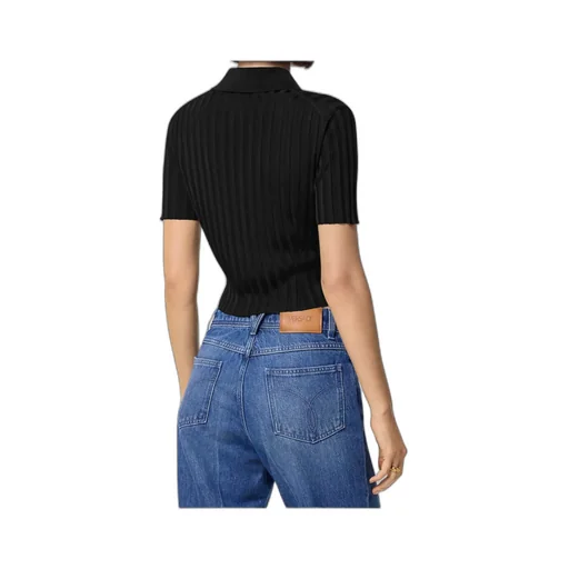 Short-Sleeved Button-Up Knitted Shirt