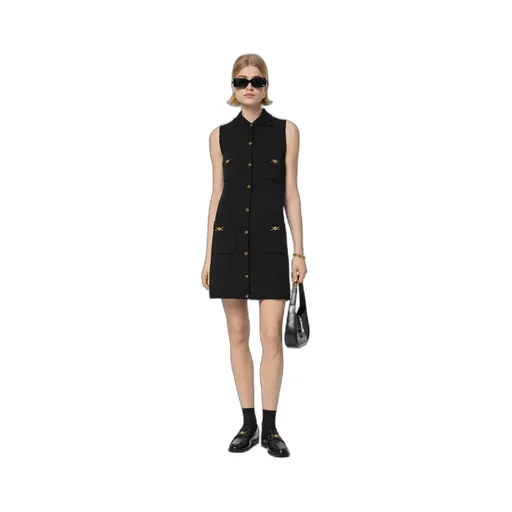 Sleeveless Button-Up Knitted Mini Dress