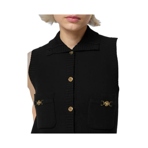 Sleeveless Button-Up Knitted Mini Dress
