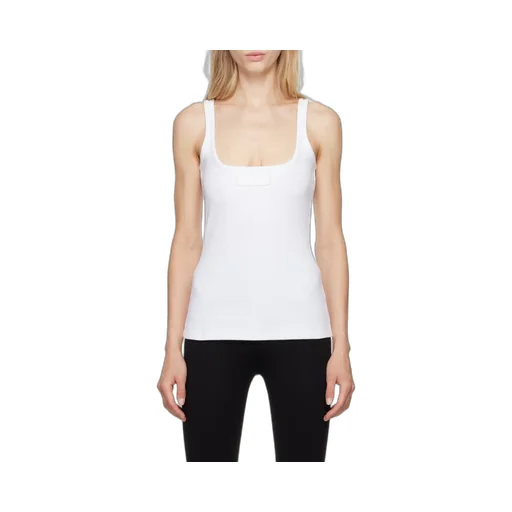 Square-Neck Ribbed Sleeveless Top