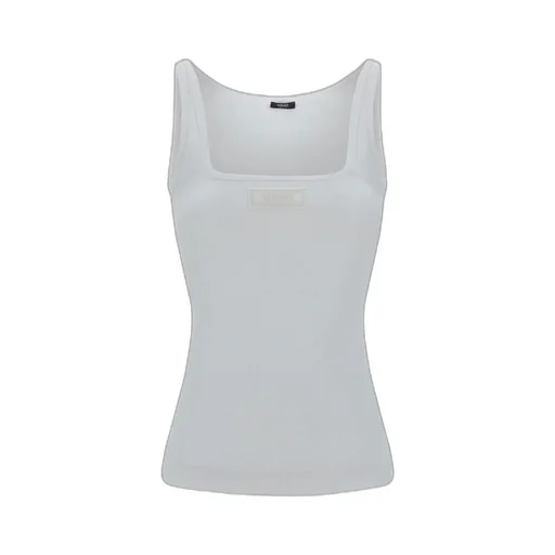 Square-Neck Ribbed Sleeveless Top