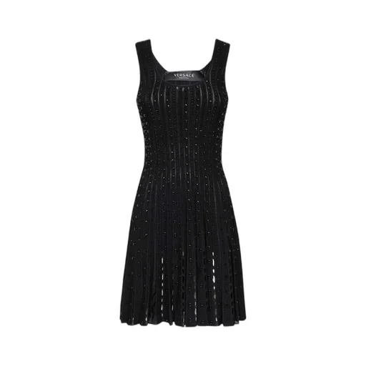 Plissé-Knit Sleeveless Minidress
