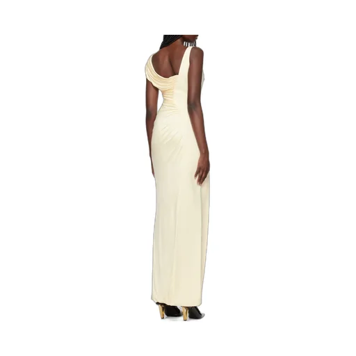 Medusa Head Logo Plaque Side-Slit Maxi Dress