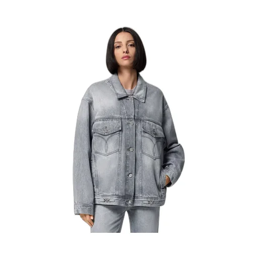 Logo-Appliqué Button-Up Denim Jacket