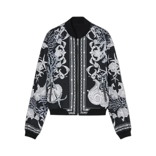 Barocco Sea Reversible Zipped Bomber Jacket