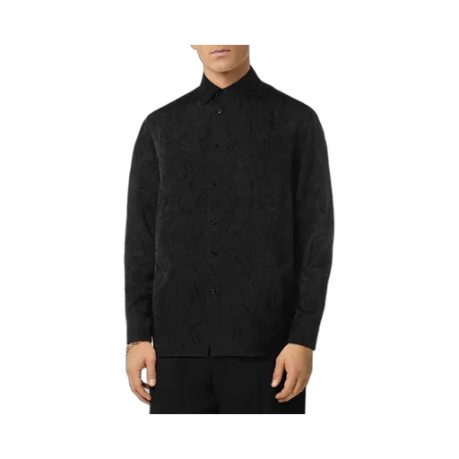 Patterned-Jacquard Long-Sleeved Buttoned Shirt