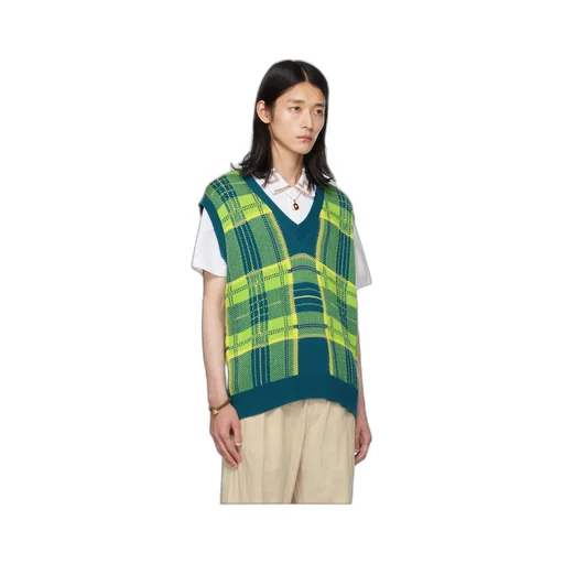 Checkered Knitted Vest