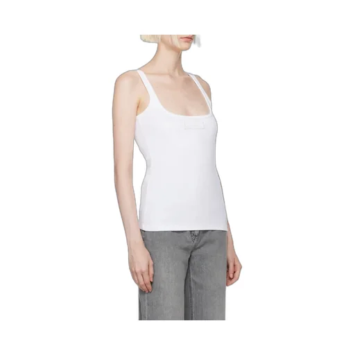 Square-Neck Ribbed Sleeveless Top