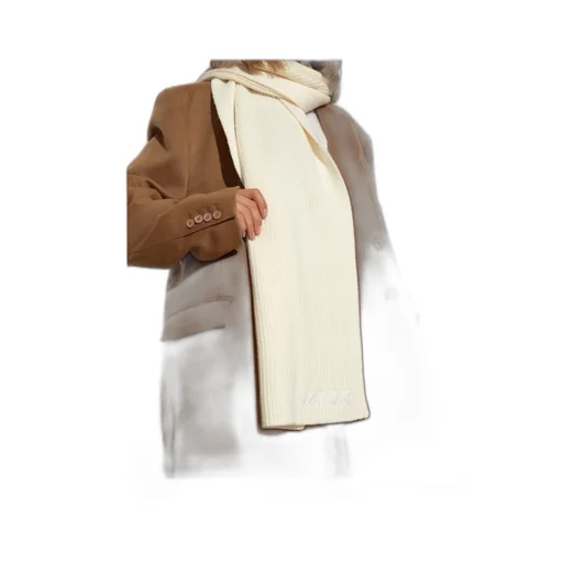 Logo-Embroidered Ribbed Scarf