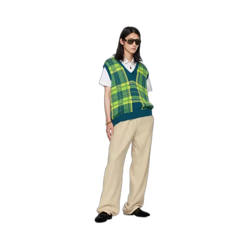 Checkered Knitted Vest