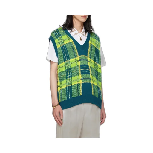 Checkered Knitted Vest