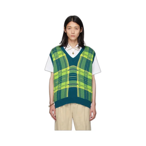 Checkered Knitted Vest