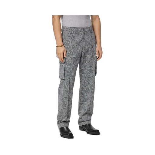 Barocco Jacquard Straight Leg Cargo Trousers