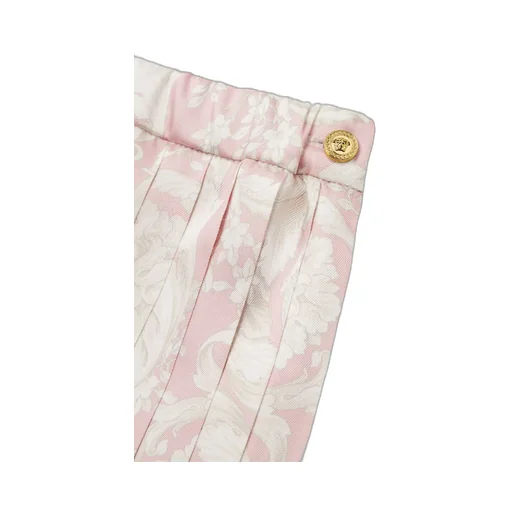 Barocco-Print Pleated Miniskirt