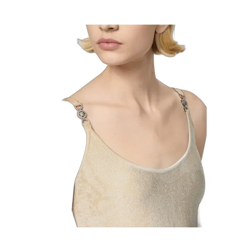 Barocco Jacquard Sleeveless Flared Mini Dress