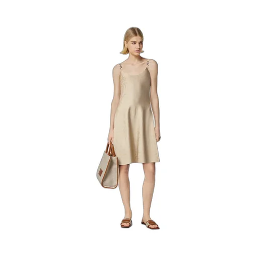 Barocco Jacquard Sleeveless Flared Mini Dress
