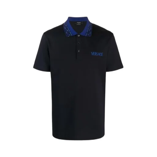 Intarsia Logo Short-Sleeved Polo Shirt