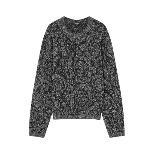 Barocco Jacquard Crewneck Tweed Jumper