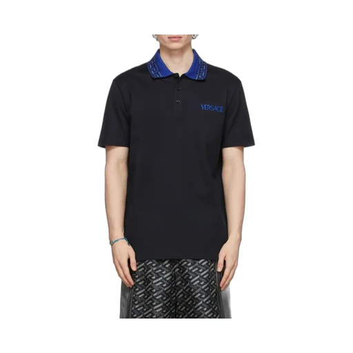 Intarsia Logo Short-Sleeved Polo Shirt
