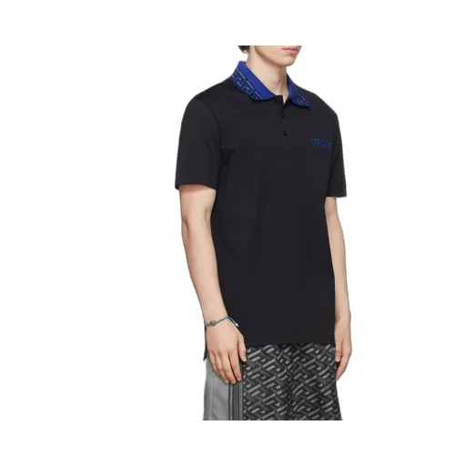 Intarsia Logo Short-Sleeved Polo Shirt